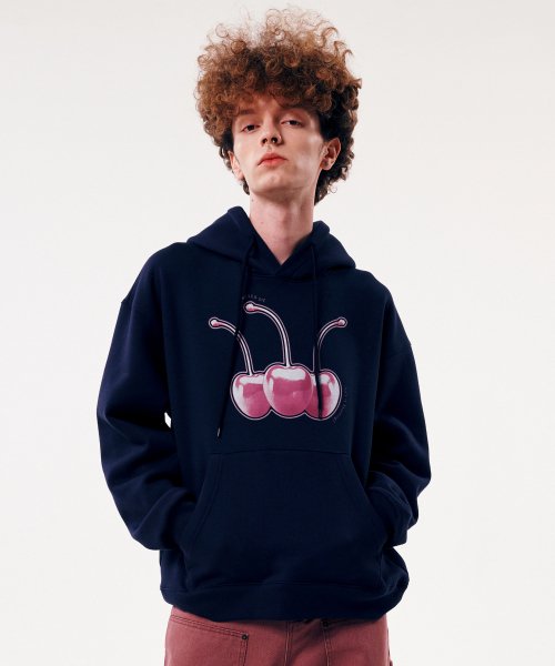 W.N.D CHERRY HOODIE [NAVY]