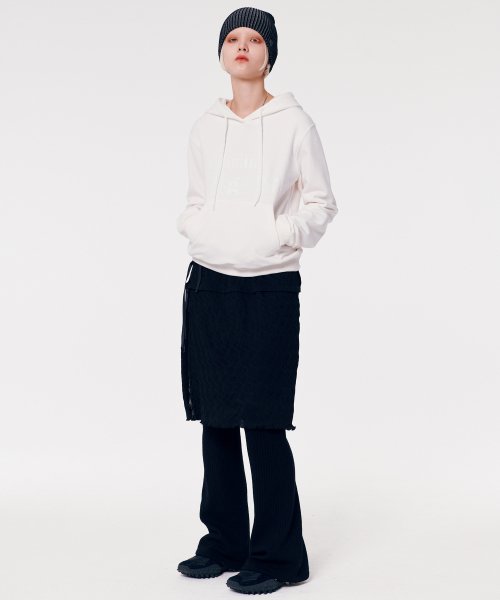 SHIRRING LAYERED TOP SKIRT [BLACK]