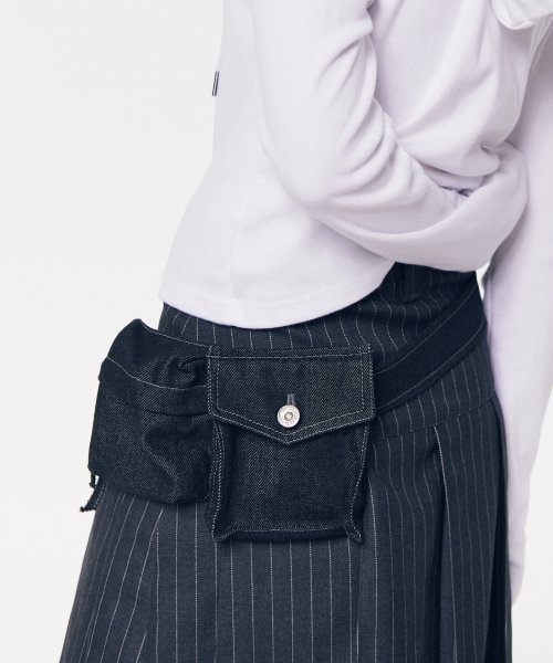 NON-FADE DENIM BELT POUCH [BLACK]