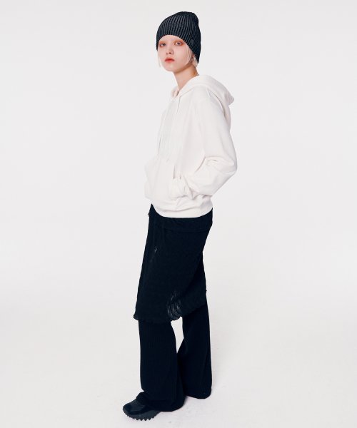 GLITTER LOGO TWO TONE BEANIE [BLACK]