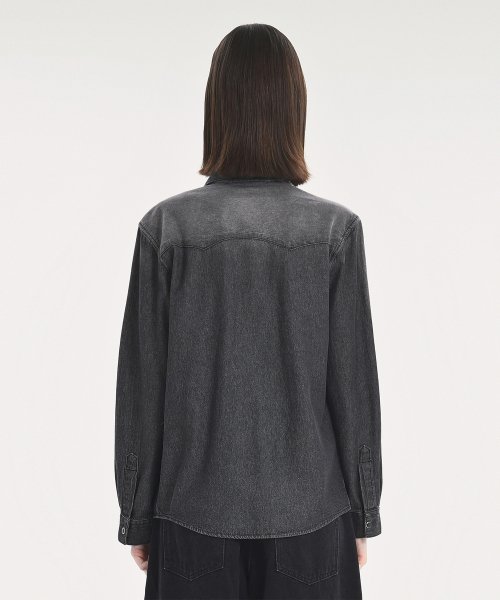 W Denim Western Shirt, Black