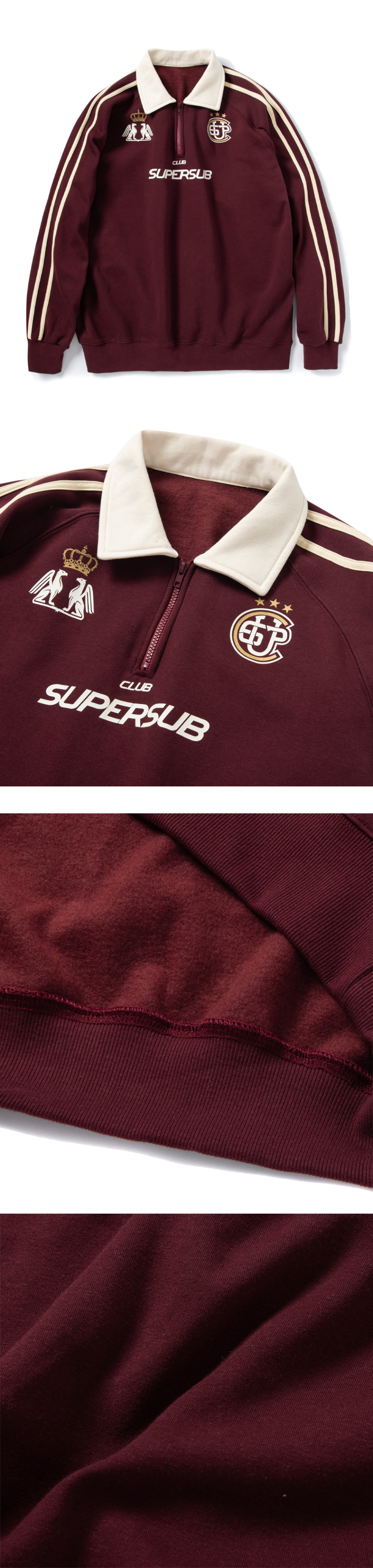 MUSINSA | SUPERSUB Club Replica Sweatshirt [Burgundy]