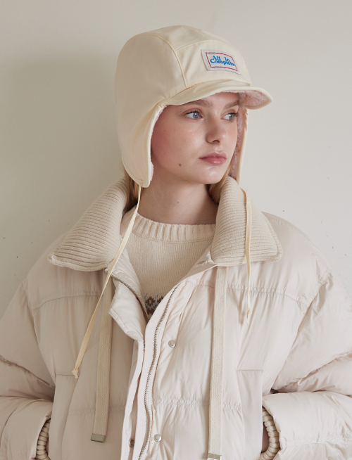 Sprinkle Teddy Reversible Trooper Hat (Ivory)