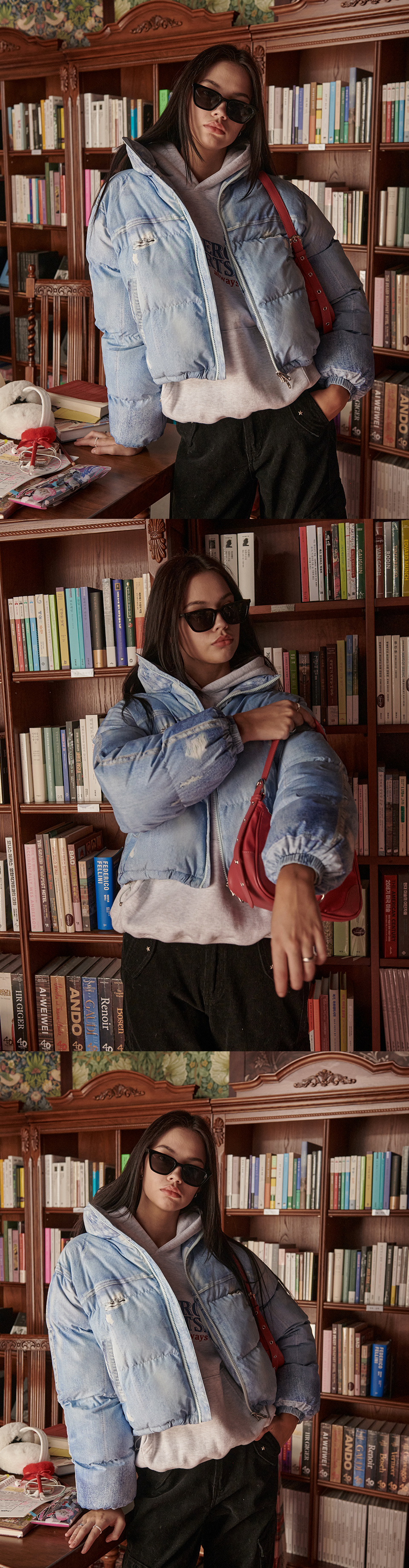 ★送料・関税込★BITTER CELLS★Denim Print Puffer Jacket★ MUSINSA | BITTERCELLS Denim Print Puffer Jacket - Blue