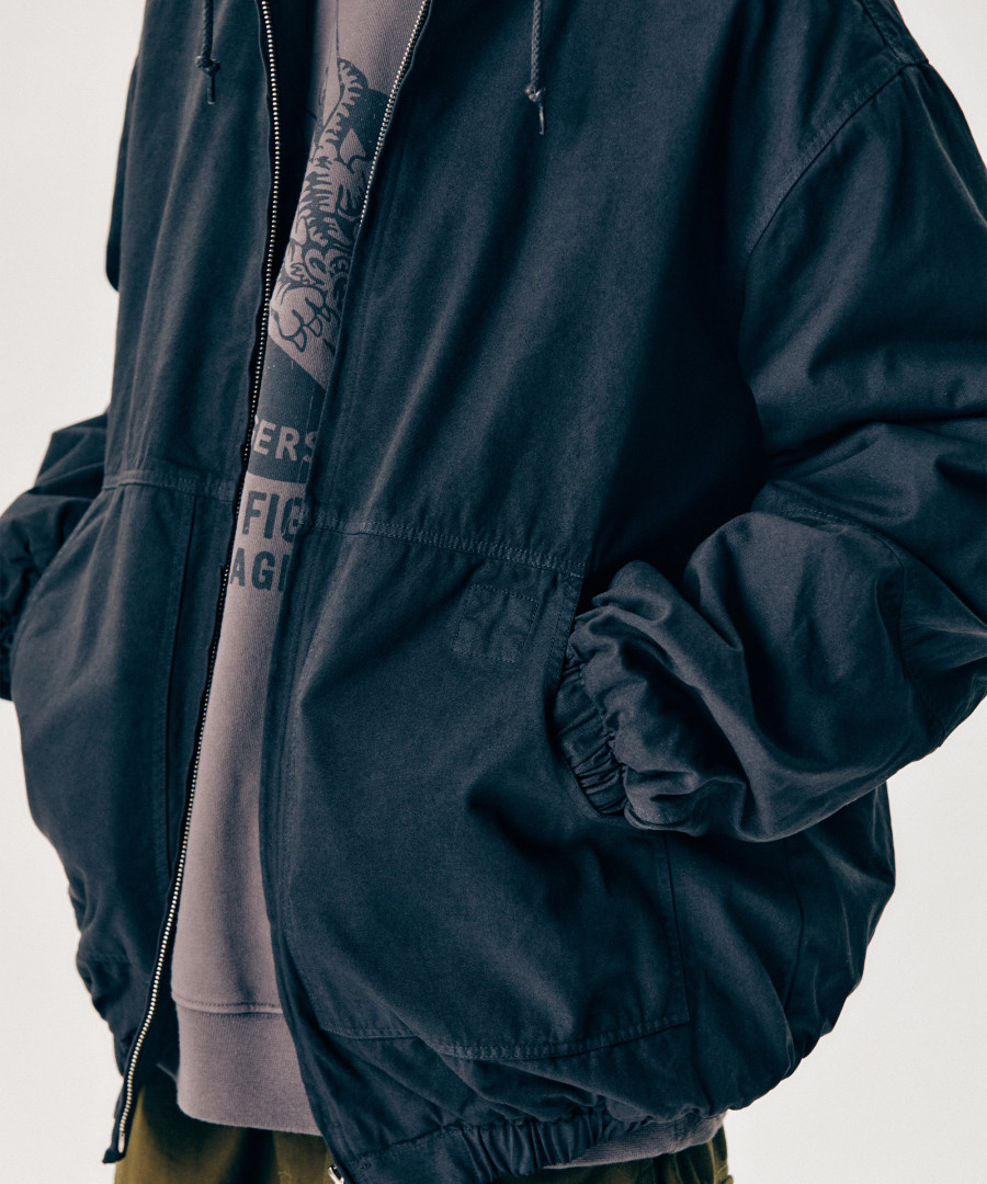 Overdyed Hooded Work Jacket Pigment Black 상세 이미지 17