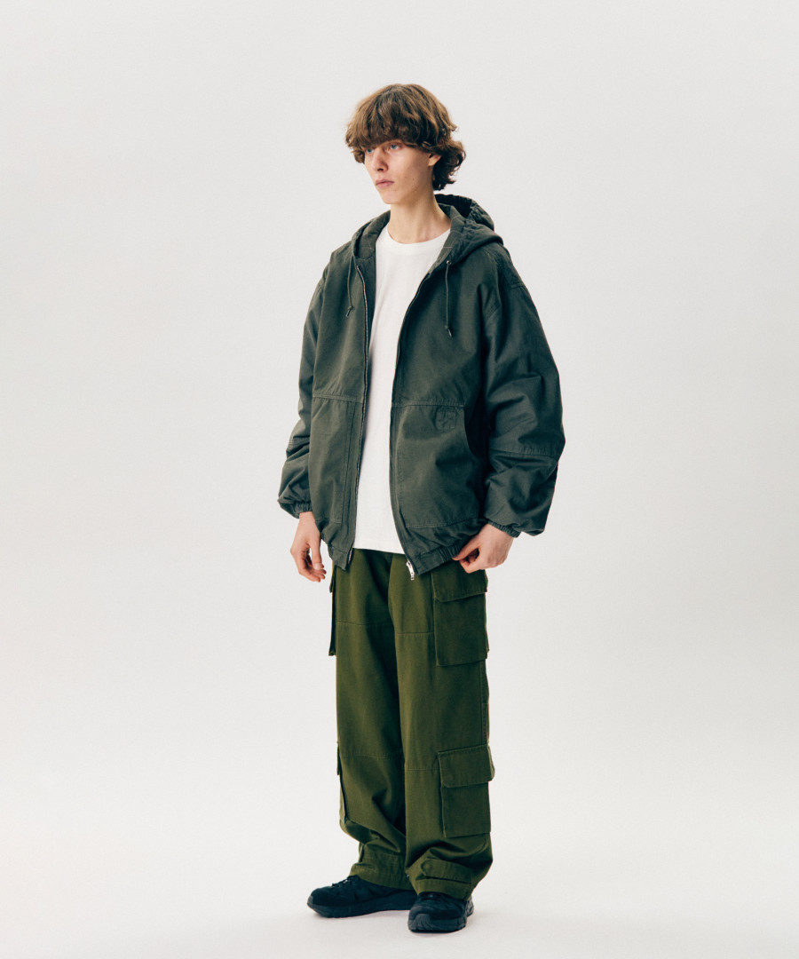 Overdyed Hooded Work Jacket Pigment Black 상세 이미지 11