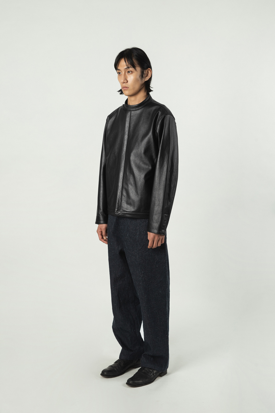 MUSINSA公式 | SHIRTER LOWELL COW LEATHER JACKET (BLACK)