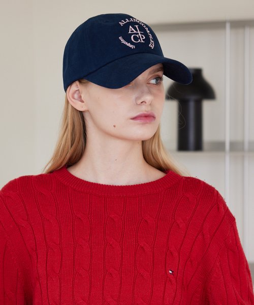 Round Logo Ball Cap (Navy(Pink))