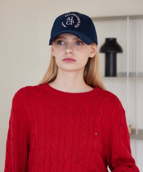 Round Logo Ball Cap (Navy(Pink))