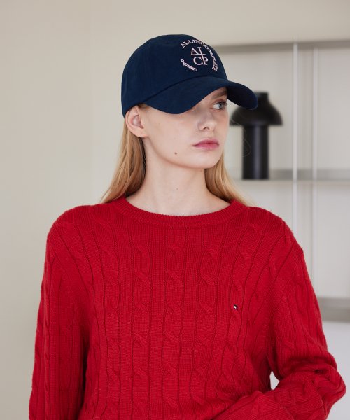 Round Logo Ball Cap (Navy(Pink))