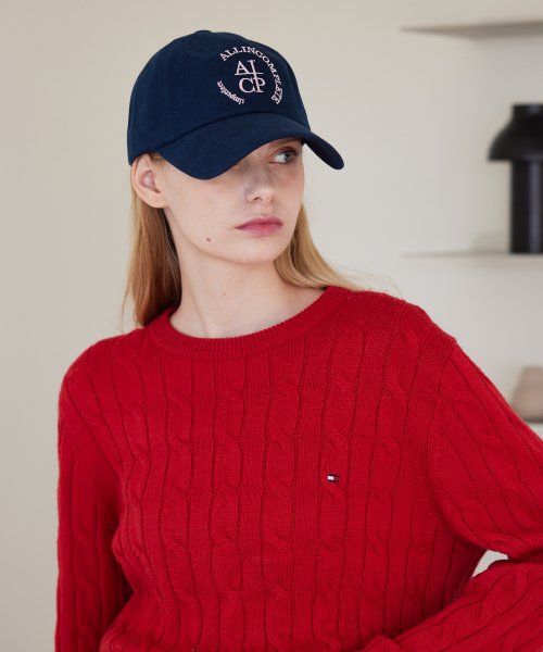 Round Logo Ball Cap (Navy(Pink))