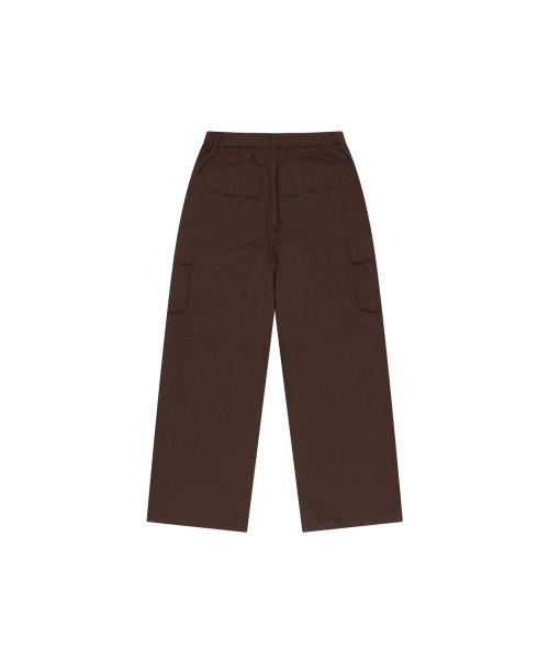 Stretched Knee Slit Cargo Pants (Brown)
