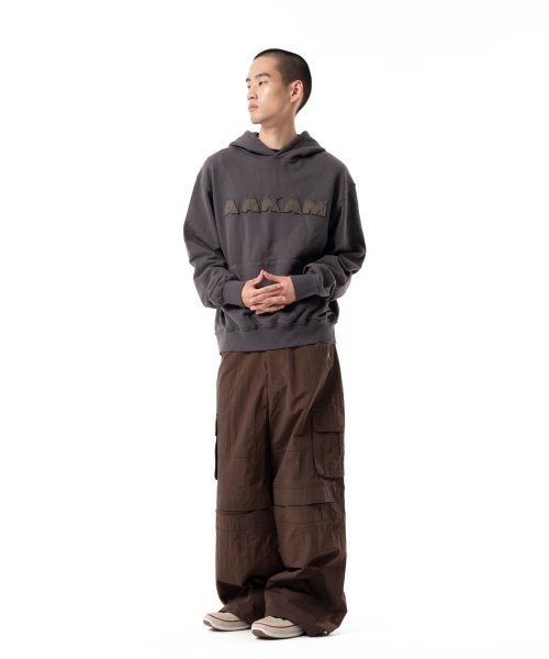 Stretched Knee Slit Cargo Pants (Brown)