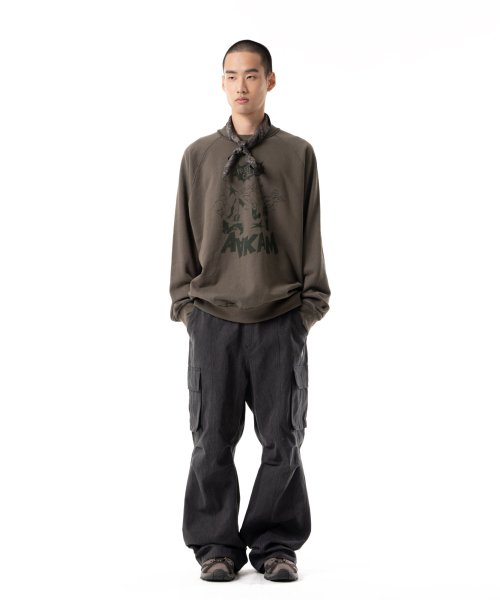 Freedom Printed Raglan Sweatshirt (Khaki)