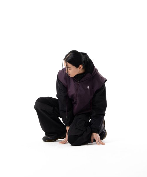 Nylon Hooded Vest (Purple)