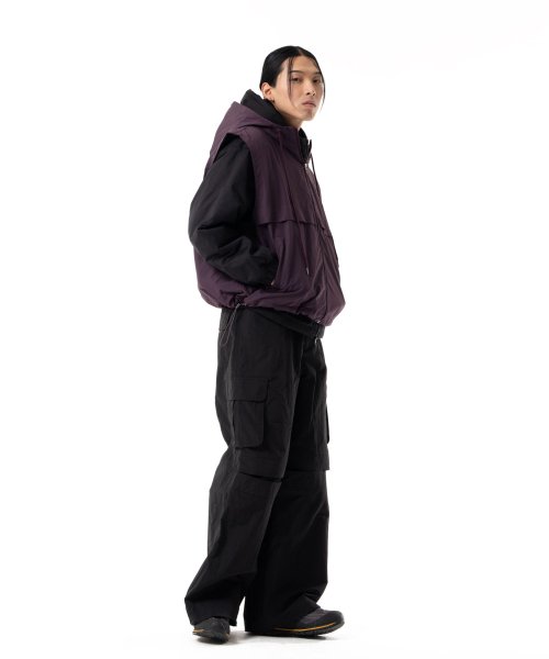 Nylon Hooded Vest (Purple)