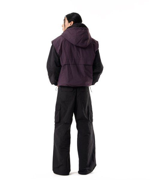 Nylon Hooded Vest (Purple)