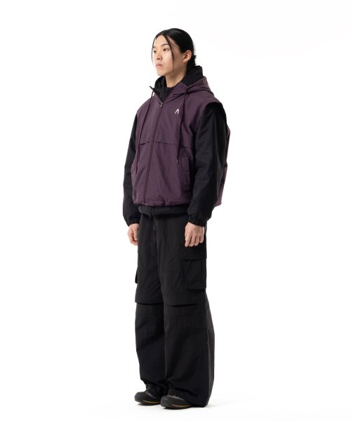 Nylon Hooded Vest (Purple)