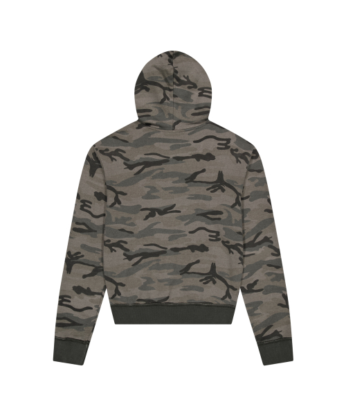 Contrast Logo Zip-up Hoodie (Khaki)