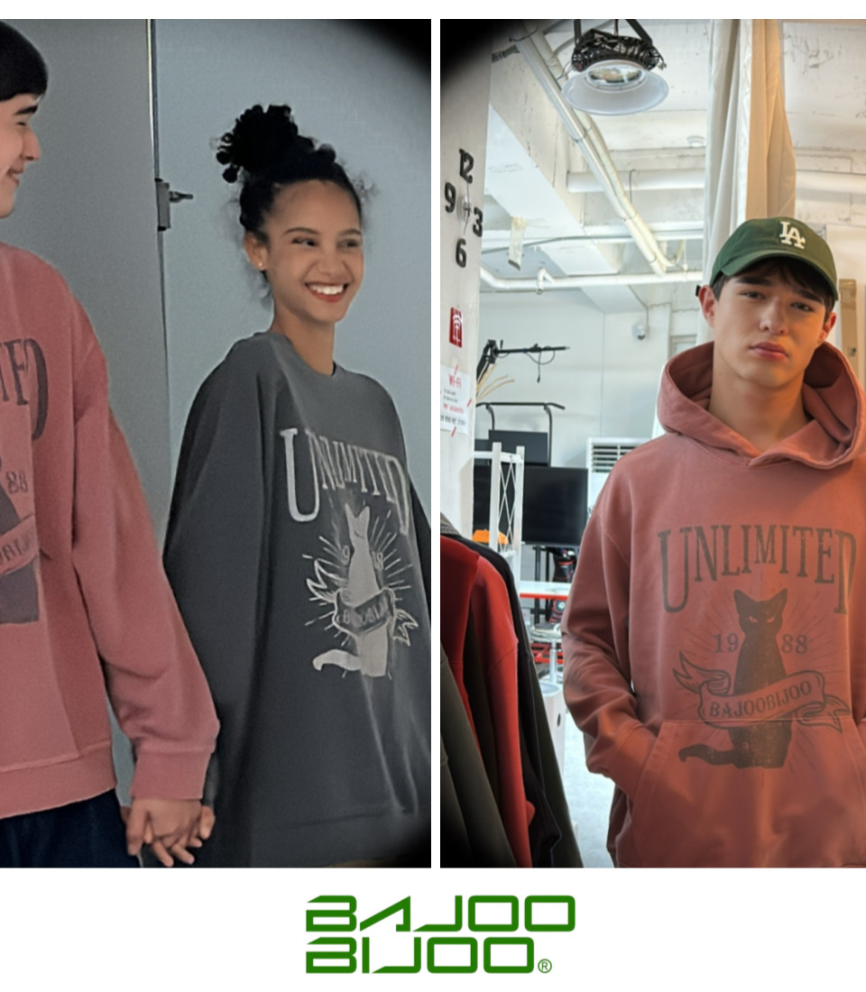 바쥬비쥬(BAJOO BIJOO) Unlimited Cat Pigment Sweatshirt [Indigo Pink] - 사이즈 ...