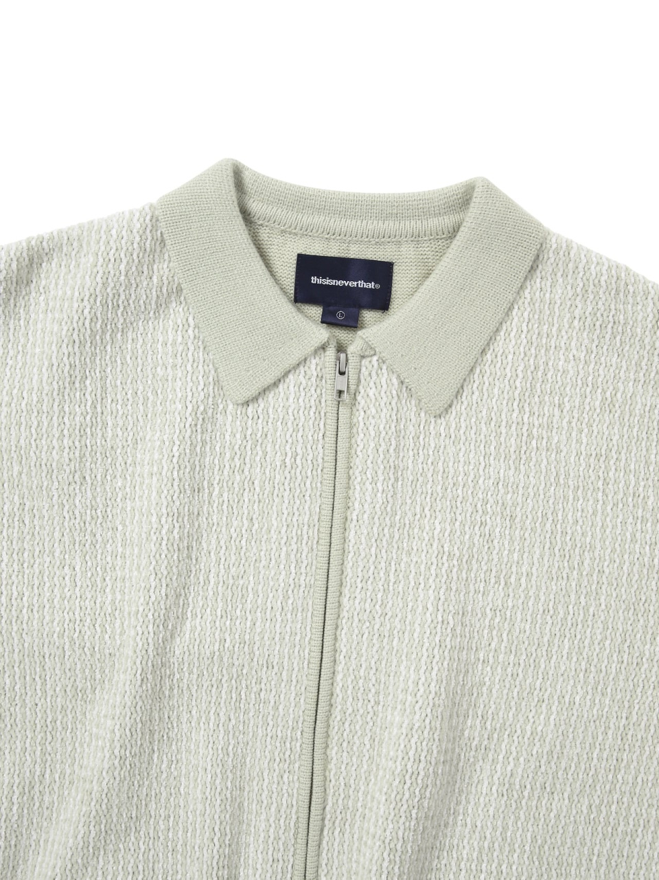 MUSINSA公式 | thisisneverthat® Velvet Knit Zip Polo Ivory