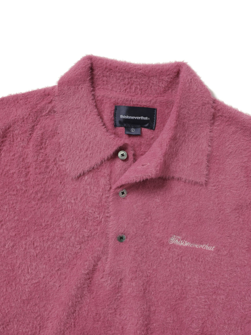 さらに100円引き◆thisisneverthat◆Script Shaggy Knit Polo SCT-Logo-Shaggy-Knit-Polo-