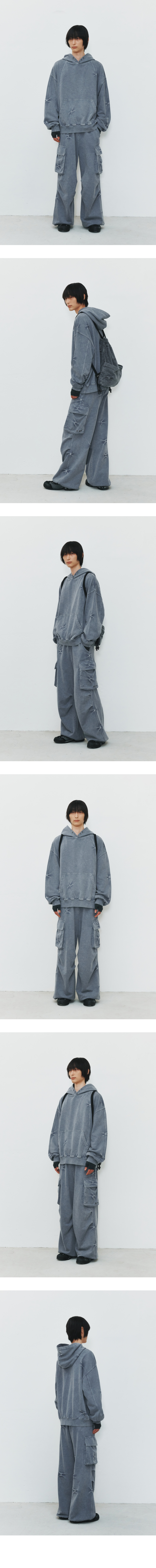 메종미네드 ~50% - PINCH WASHED HOODIE BLUE