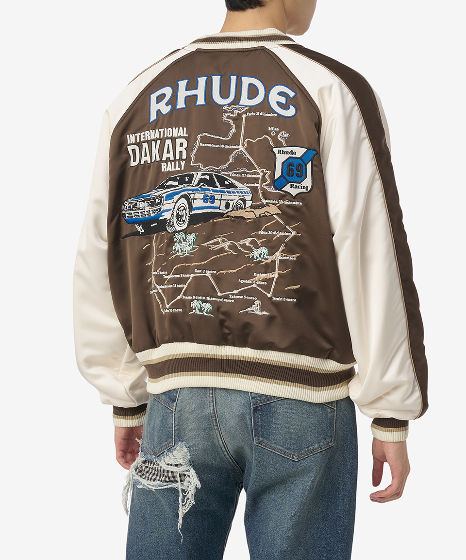 MUSINSA | RHUDE Crepe Satin Souvenir Jacket - Brown:Cream