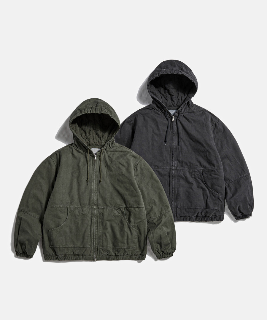 Overdyed Hooded Work Jacket Pigment Black 상세 이미지 2