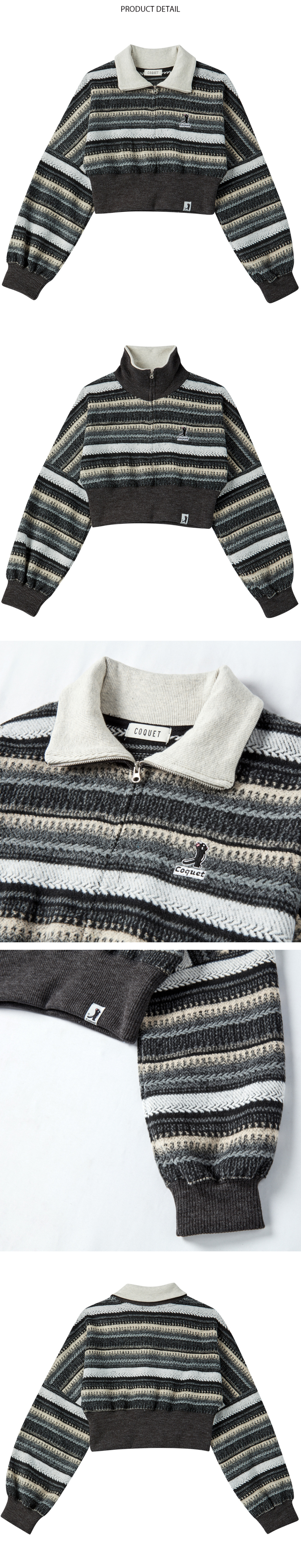 [ WOMAN ] KNIT STRIPE HALF ZIP-UP 상세 이미지 5