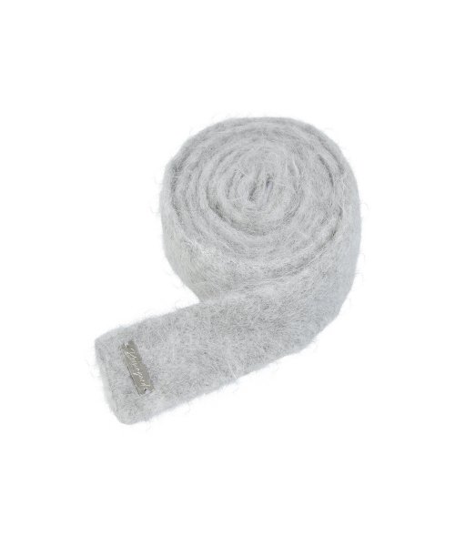 Alpaca Skinny Muffler, Light Grey