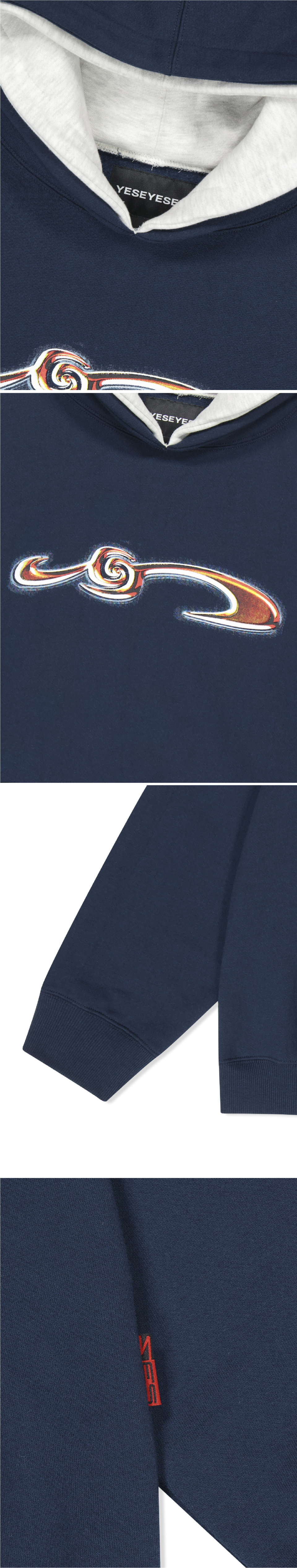 MUSINSA | YESEYESEE YES Double Hoodie Navy