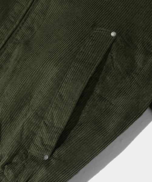 2WAY CROPPED CORDUROY DRIZZLER JACKET_OLIVE