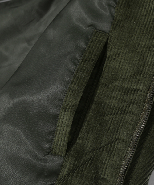 2WAY CROPPED CORDUROY DRIZZLER JACKET_OLIVE