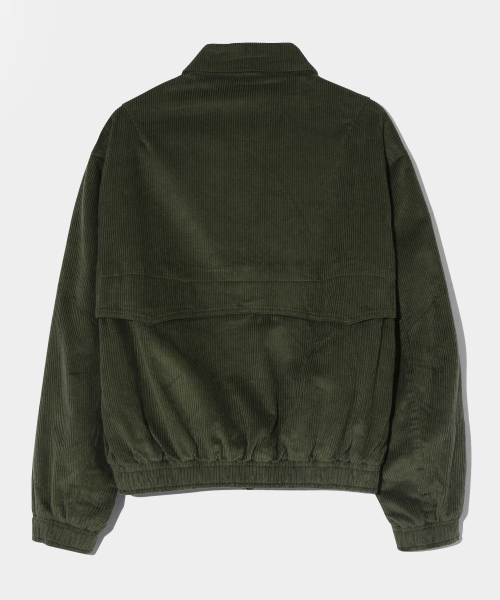 2WAY CROPPED CORDUROY DRIZZLER JACKET_OLIVE