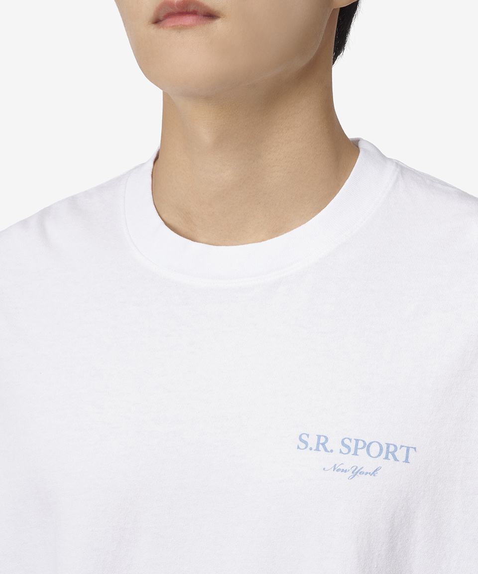 スウェット・トレーナー Sporty & Rich Wimbledon Short Sleeve T-Shirt White TS931WH T Wimbledon T-Shirt - White/Navy – Sporty & Rich
