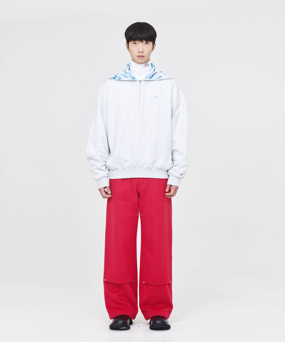 スウェット・トレーナー AFTER PRAY Half zip-up pullover hoodie sweatshirt melange gr MUSINSA | AFTER PRAY Half Zip Up Pullover Hoodie Sweatshirt