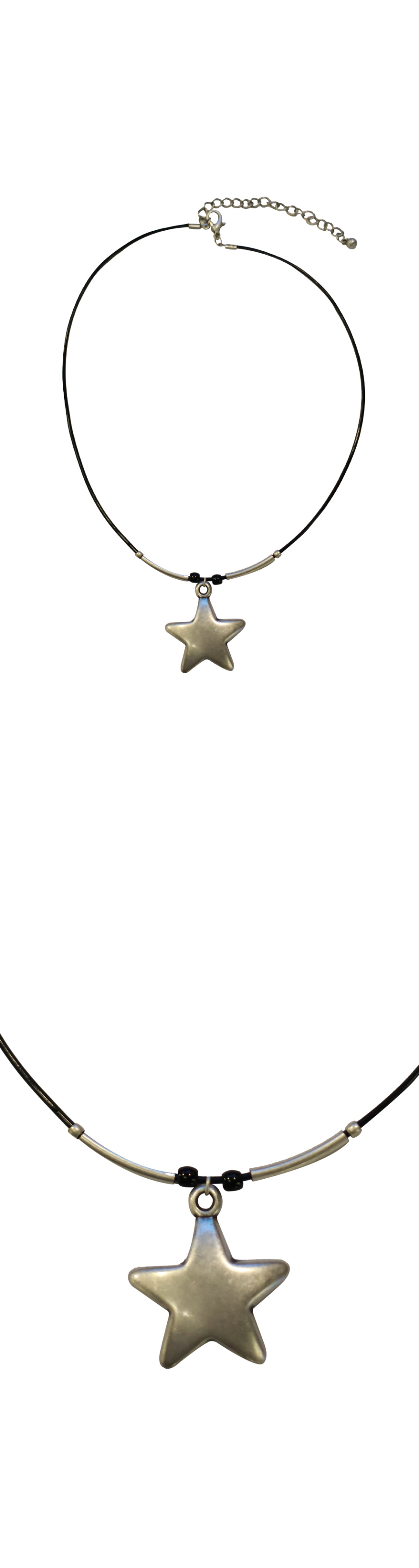 MUSINSA公式 | LECYTO Bold Star Necklace_[Black Silver]