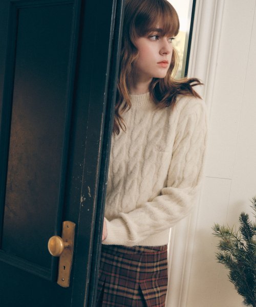 TWIST KNIT PULLOVER IVORY