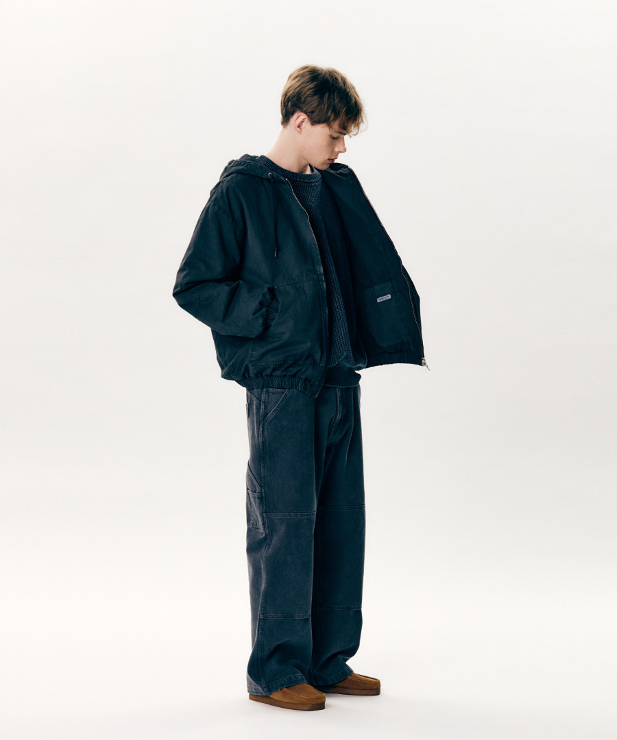 Overdyed Hooded Work Jacket Pigment Black 상세 이미지 7