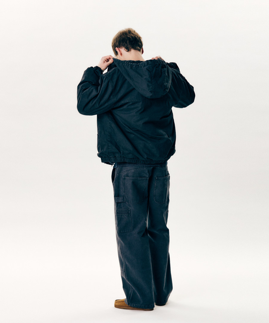 Overdyed Hooded Work Jacket Pigment Black 상세 이미지 8