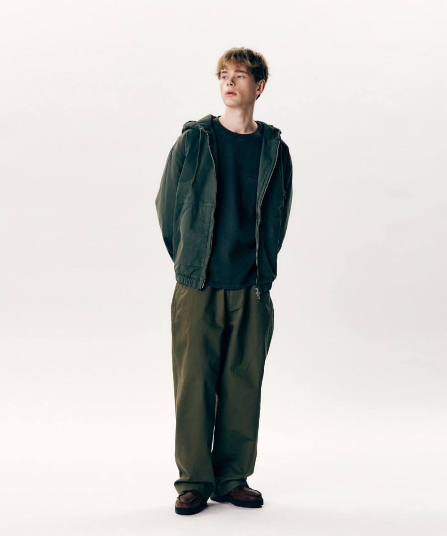 Overdyed Hooded Work Jacket Pigment Black 상세 이미지 3