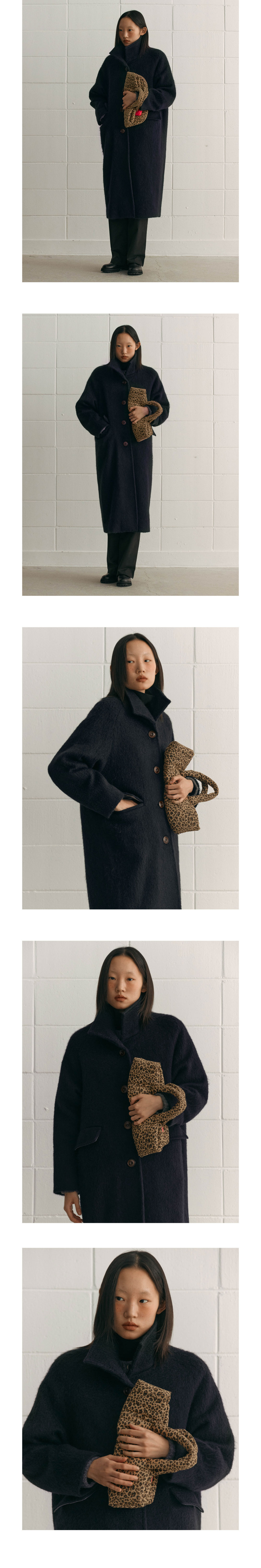 MUSINSA公式 | SIENNE Alpaca Stitch Coat (Navy)