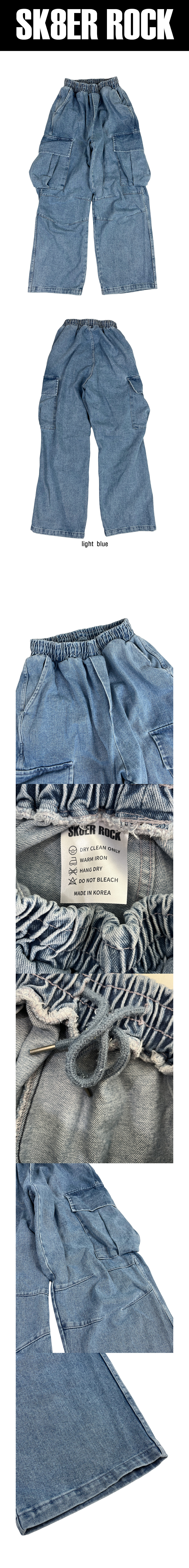 ★MUSINSA STANDARD★ Wide Cargo Denim Pants Sky Blue MMCNP20 MUSINSA | MUSINSA STANDARD WOMAN Women's Wide Cargo Banding