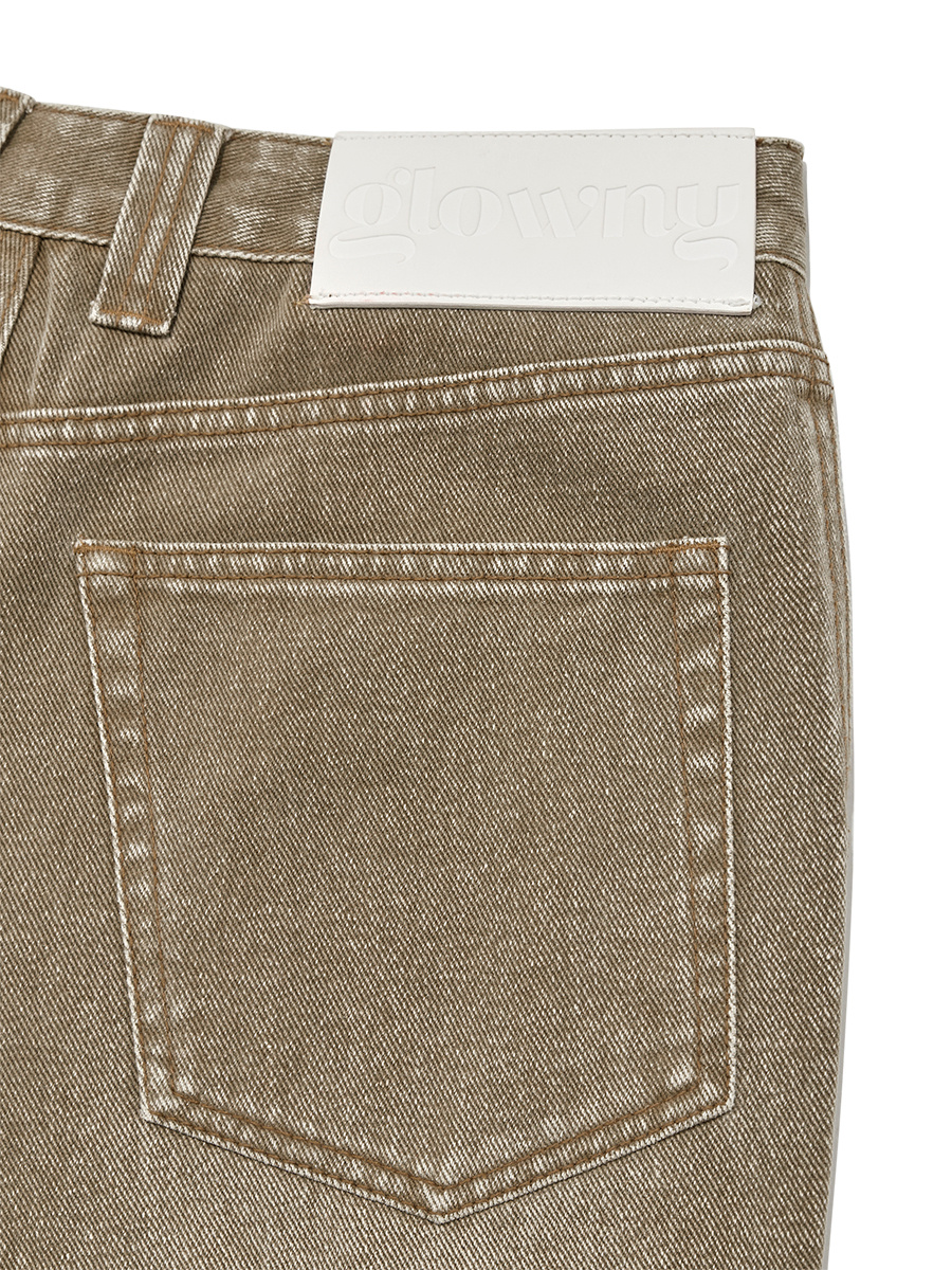★GLOWNY★BONES DENIM PANTS (KHAKI BROWN)★正規品/直送料込 ☆GLOWNY☆BONES DENIM PANTS (KHAKI BROWN)☆正規品/直送料込