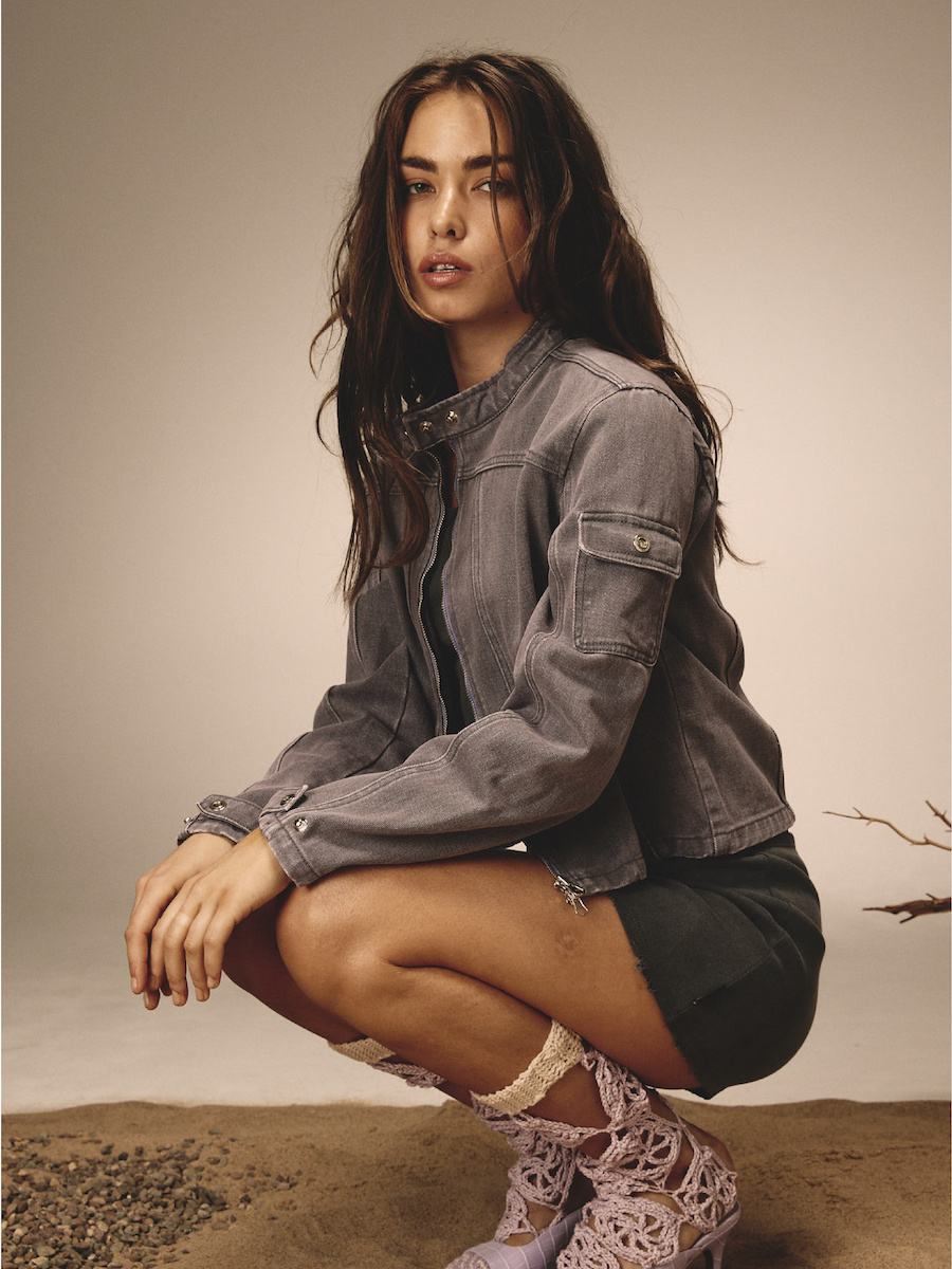 【Glowny】BONES DENIM JACKET MUSINSA | GLOWNY BONES DENIM JACKET (LAVENDER GRAY)