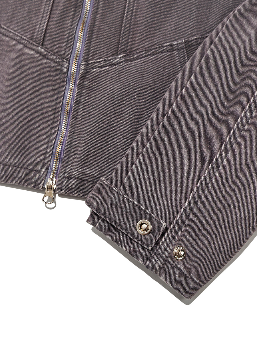 MUSINSA | GLOWNY BONES DENIM JACKET (LAVENDER GRAY)