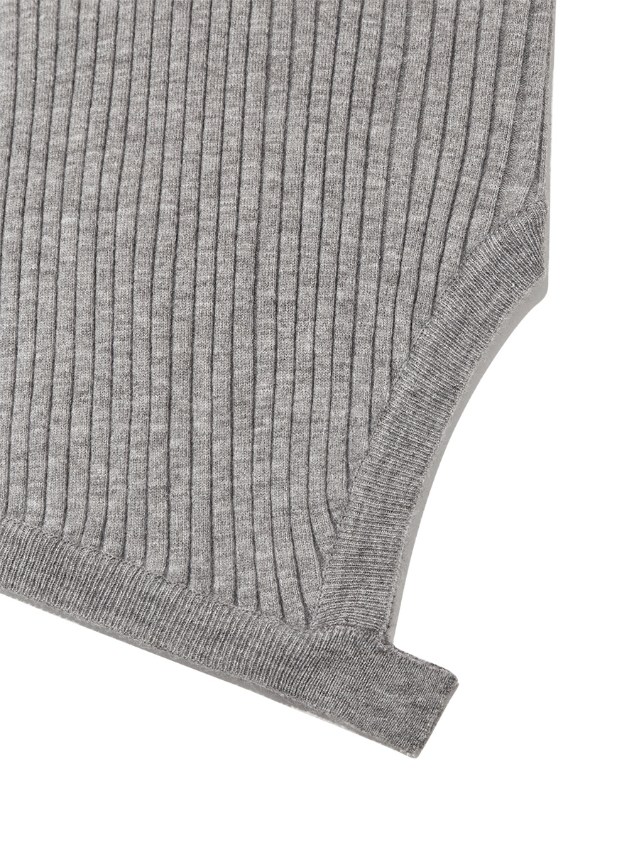 MUSINSA | GLOWNY ISA ASYMMETRICAL KNIT TOP (GRAY)
