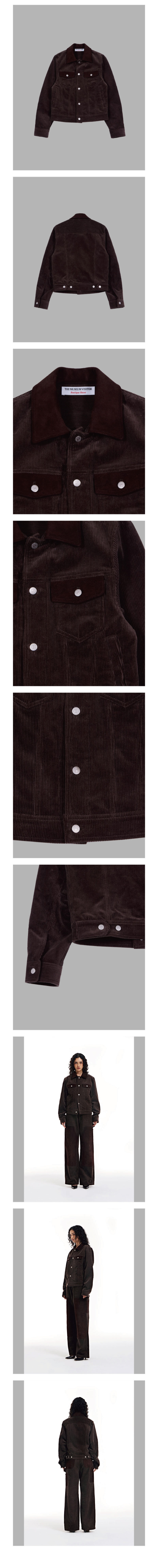 ◆THE MUSEUM VISITOR◆ CORDUROY SUEDE TRUCKER JACKET NAVY 10 CORDUROY SUEDE TRUCKER JACKET (NAVY) : THE MUSEUM VISITOR