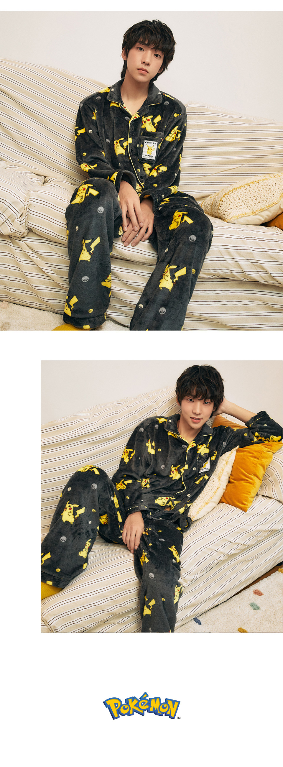 스파오(SPAO) (포켓몬) 트레이너가 되고싶어 수면잠옷(BLACK)_SPPPD4TU06
